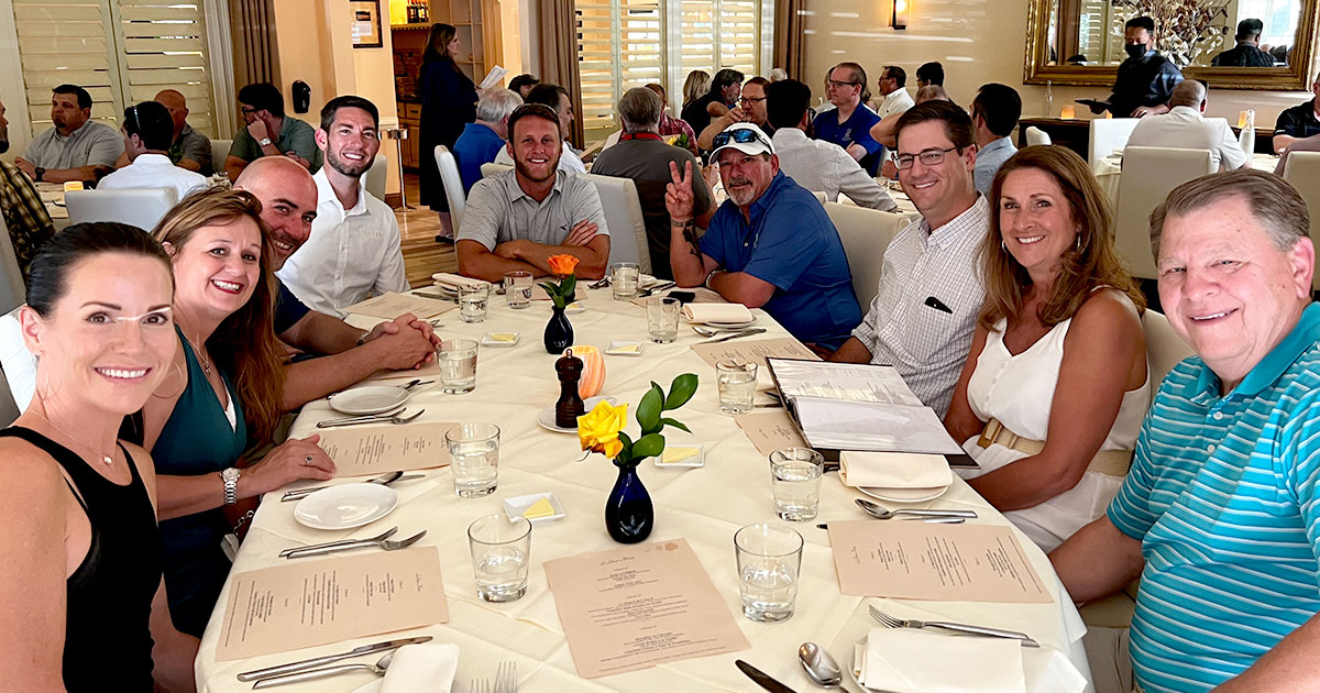 Group of SBCA members at OQM dinner in Williamsburg