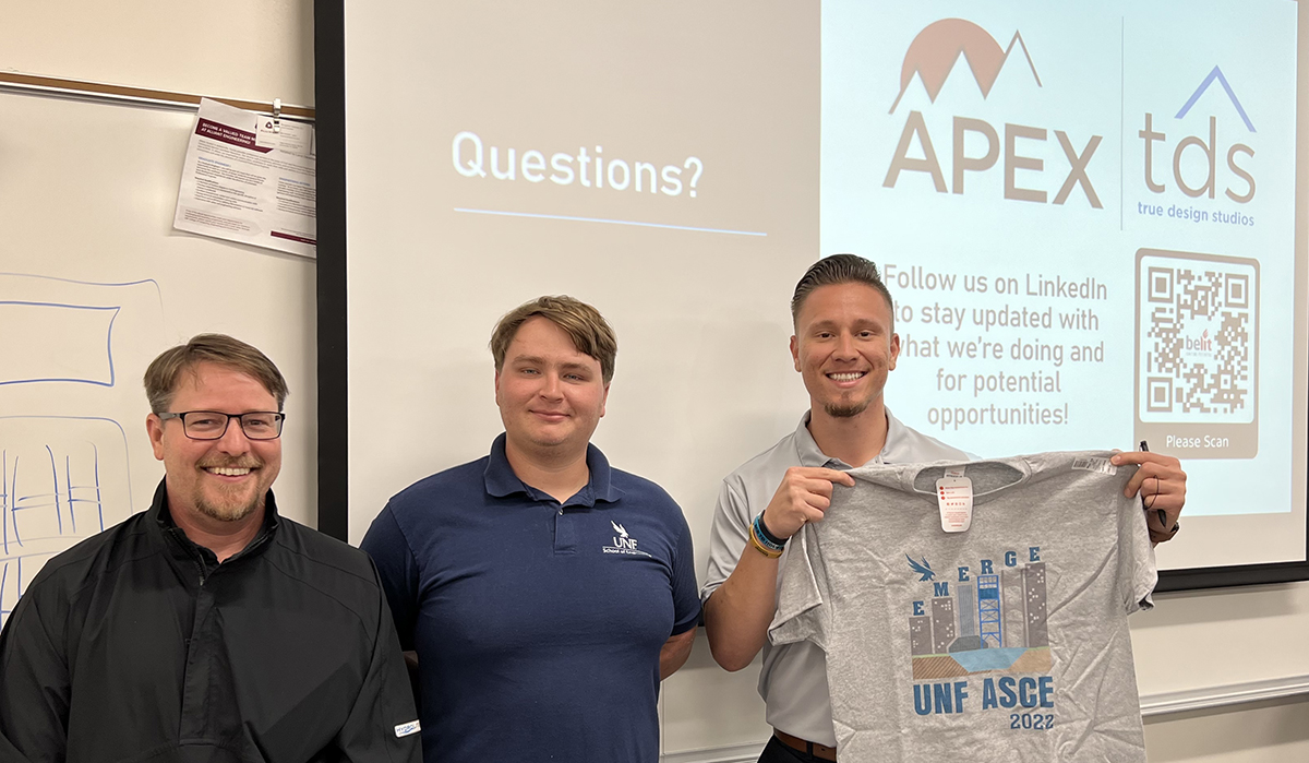 Apex/TDS staff attending ASCE student chapter meeting
